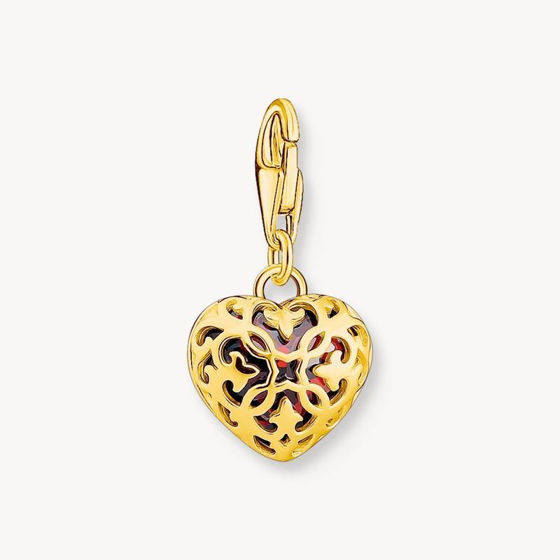 Thomas Sabo Gold-Plated Red Heart Charm
