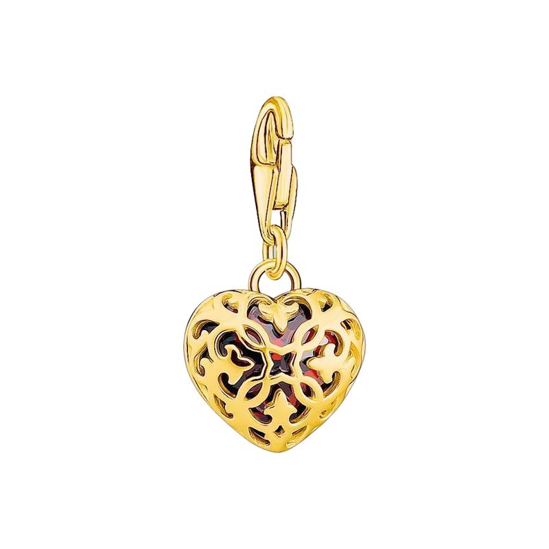 Thomas Sabo Gold-Plated Red Heart Charm