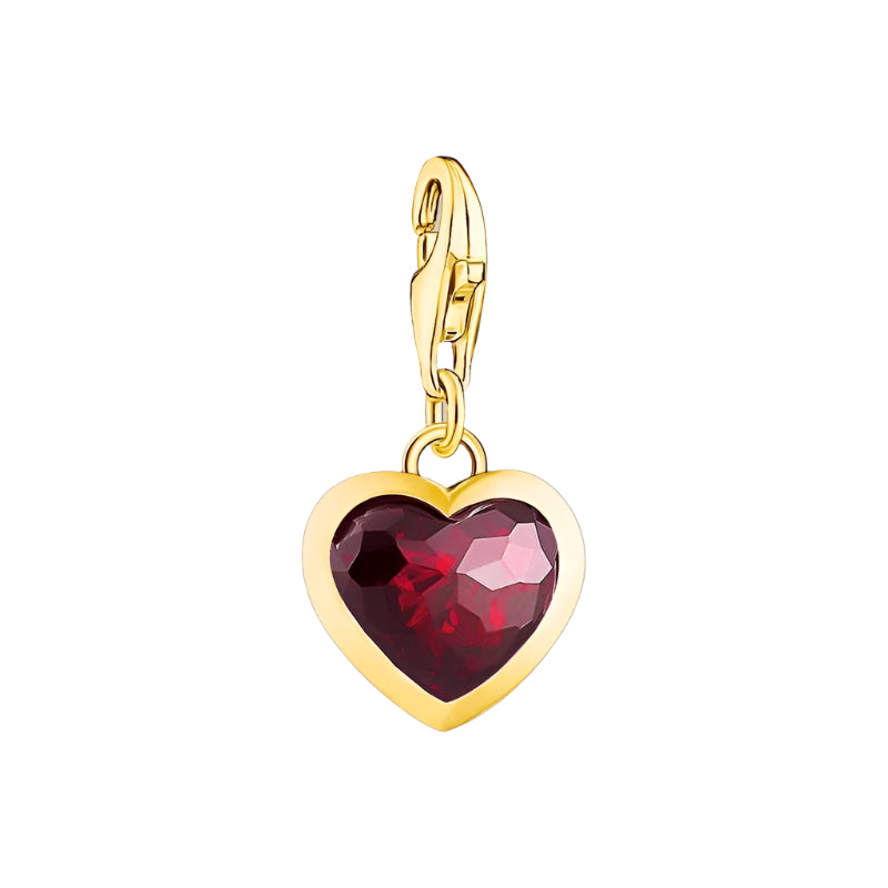 Thomas Sabo Gold-Plated Red Heart Charm