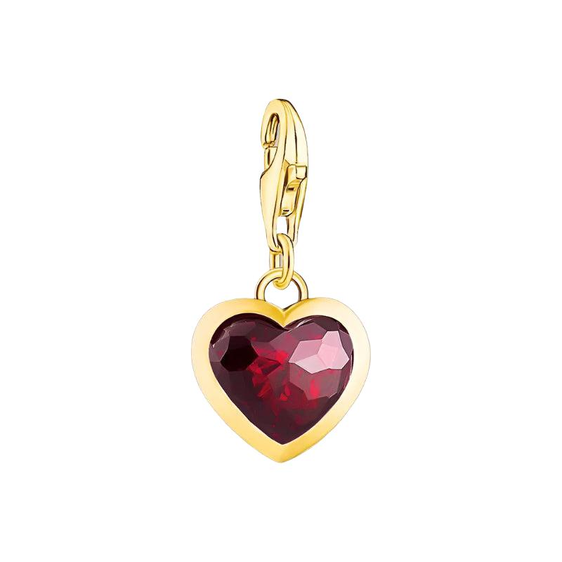 Thomas Sabo Gold-Plated Red Heart Charm