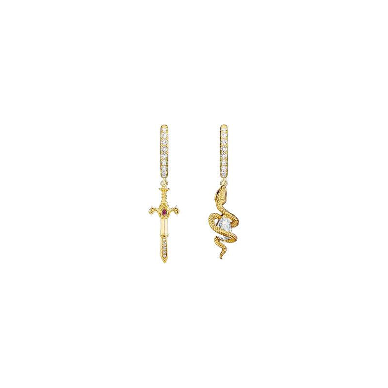 Thomas Sabo Gold-plated Hoop Earrings with Pendant Tempting Romance