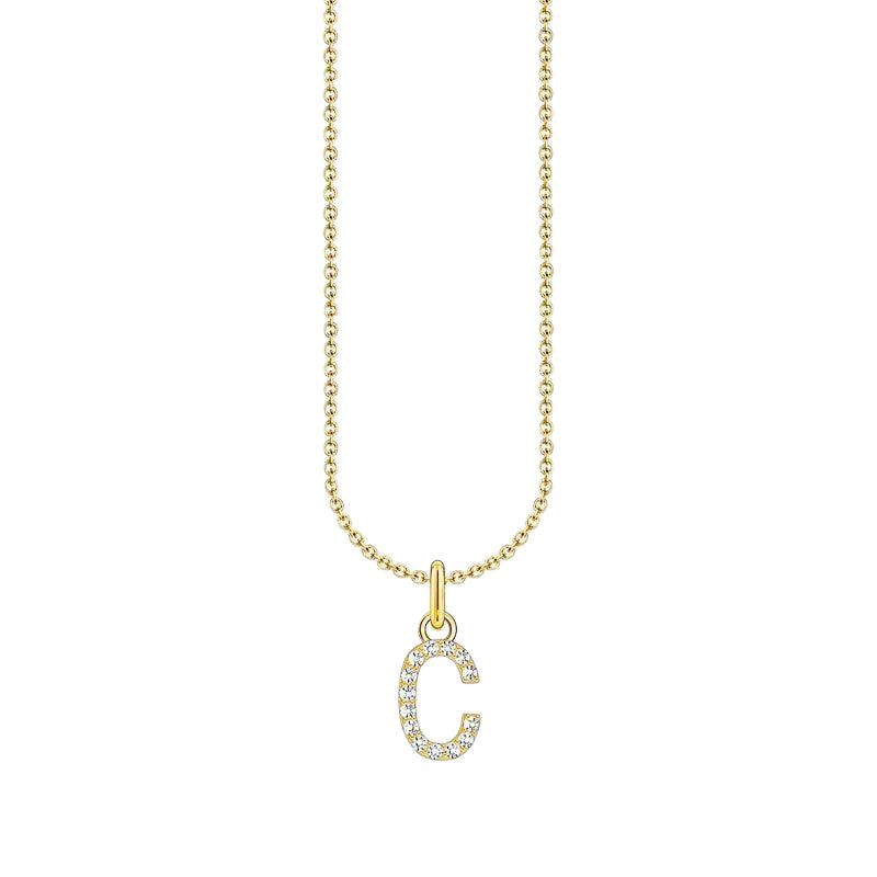 Thomas Sabo Gold-plated Necklace with Letter C & White Stones