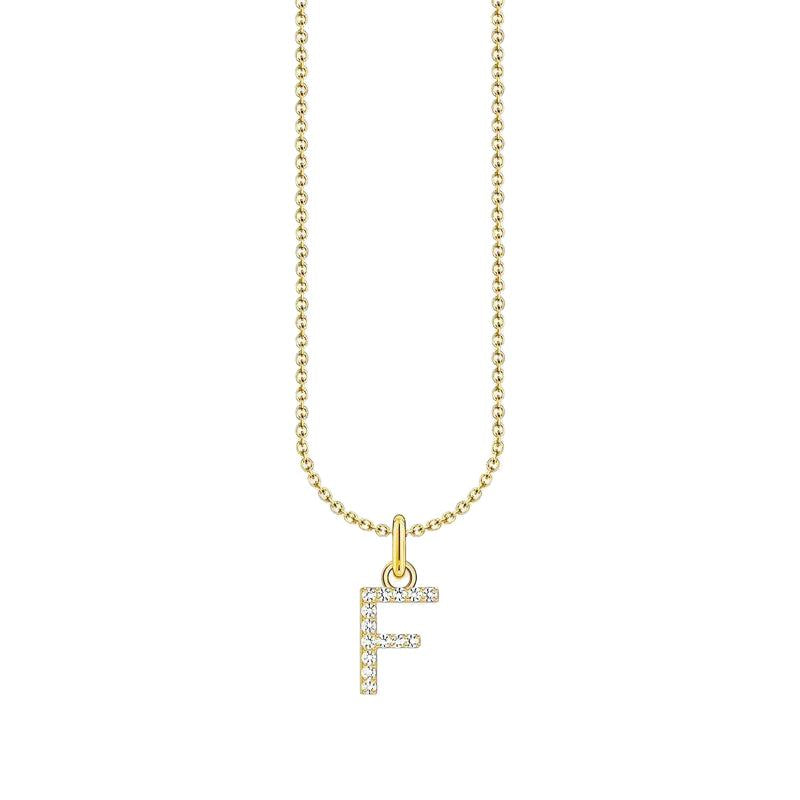 Thomas Sabo Gold-plated Necklace with Letter F & White Stones