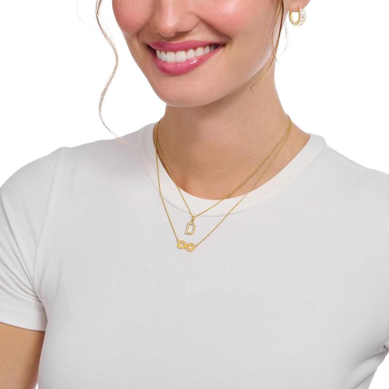 Thomas Sabo Gold-plated Necklace with Letter K & White Stones