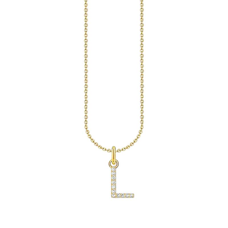 Thomas Sabo Gold-plated Necklace with Letter L & White Stones