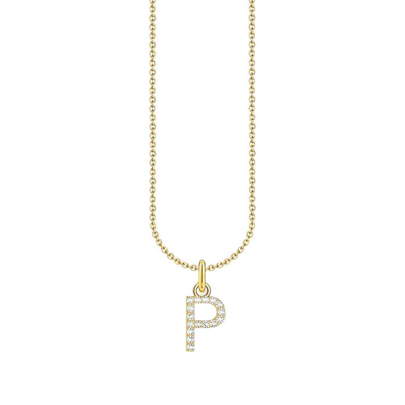 Thomas Sabo Gold-plated Necklace with Letter P & White Stones