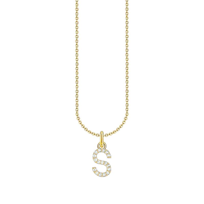 Thomas Sabo Gold-plated Necklace with Letter S & White Stones