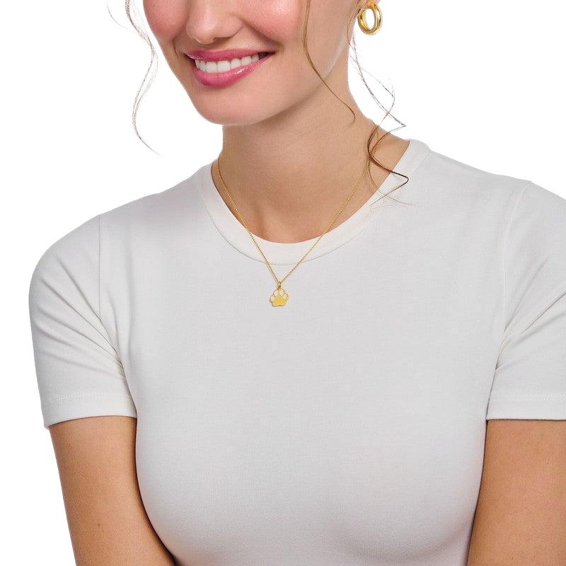 Thomas Sabo Gold-plated Necklace with Paw Pendant & Cold Enamel