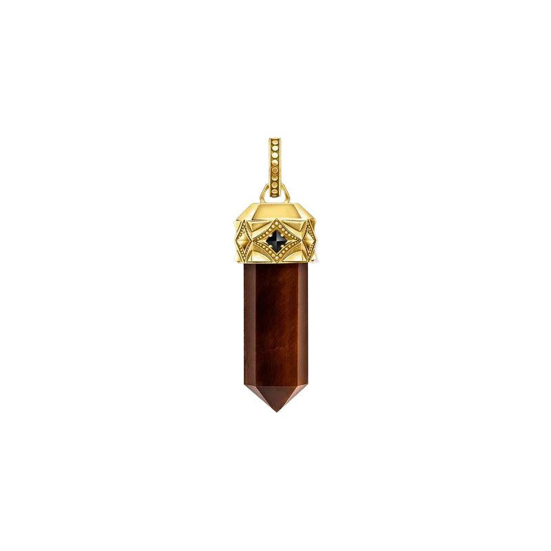 Thomas Sabo Gold-plated Pendant with Hexagon-cut Red Tiger's Eye