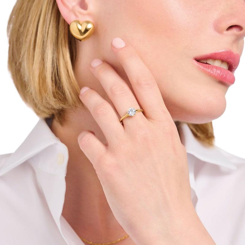 Thomas Sabo Gold-plated Ring with White Zirconia in Brilliant Cut