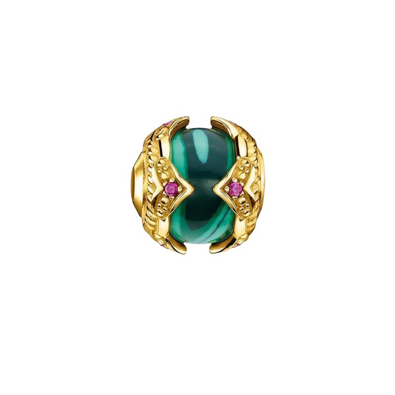 Thomas Sabo Green Malachite & Synthetic Corundum Karma Bead