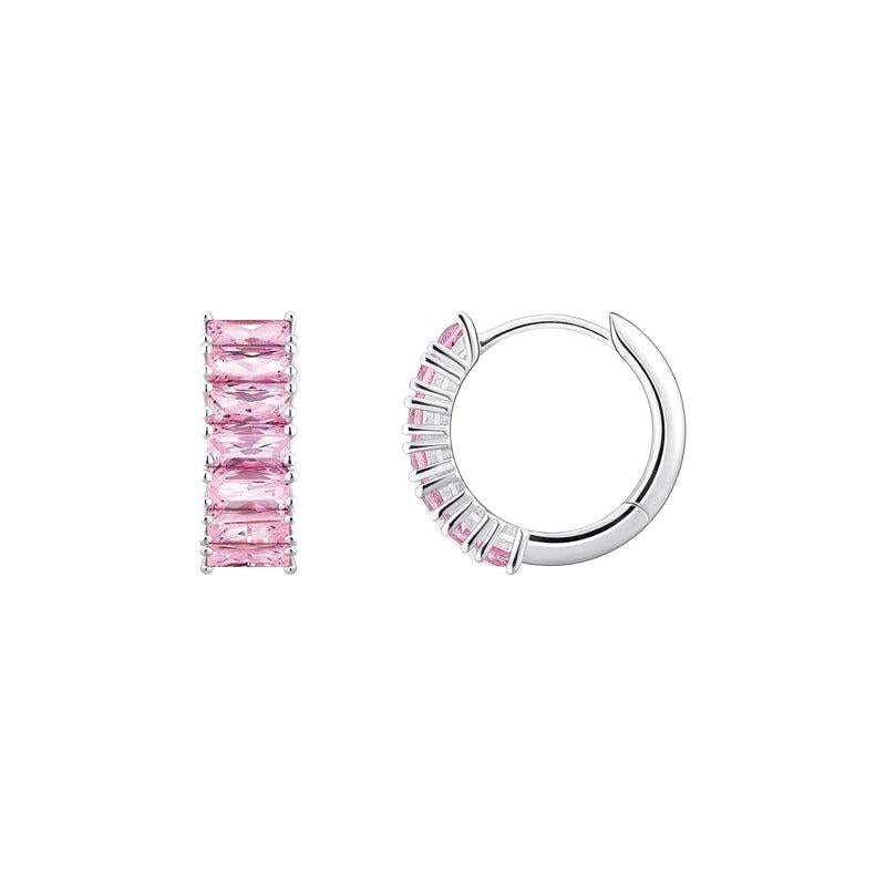 Thomas Sabo Hoop Earrings with Pink Stones - Silver