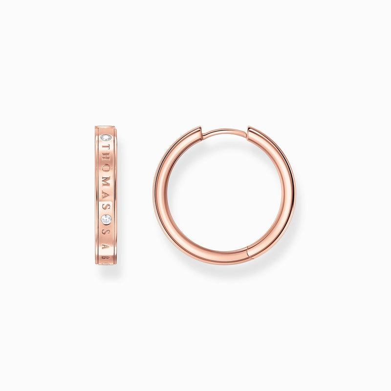 Thomas Sabo Hoop Earrings with Stones - Rose Gold Plated