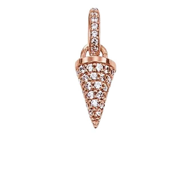 Thomas Sabo Karma Rose Gold Plated White Cubic Zirconia Cone Pendant