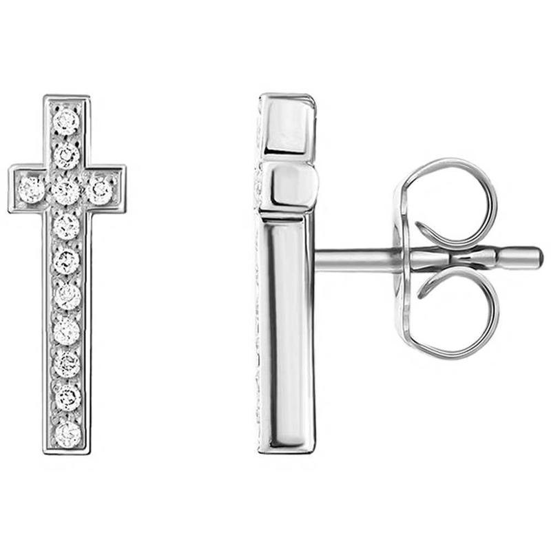 Thomas Sabo Ladies Glam And Soul Silver Diamond Cross Earrings