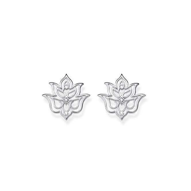 Thomas Sabo Ladies Glam And Soul Silver Diamond Lotus Flower Ornamentation Earrings