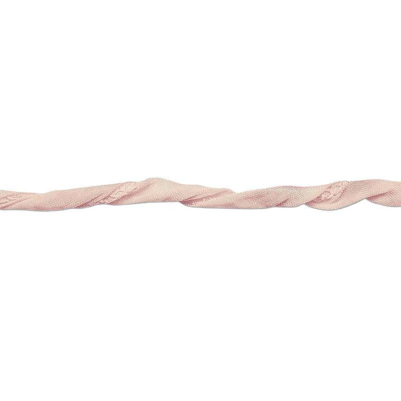 Elegant light pink Thomas Sabo silk ribbon charm featuring a delicate, twisted fabric design for a soft, feminine accessory.