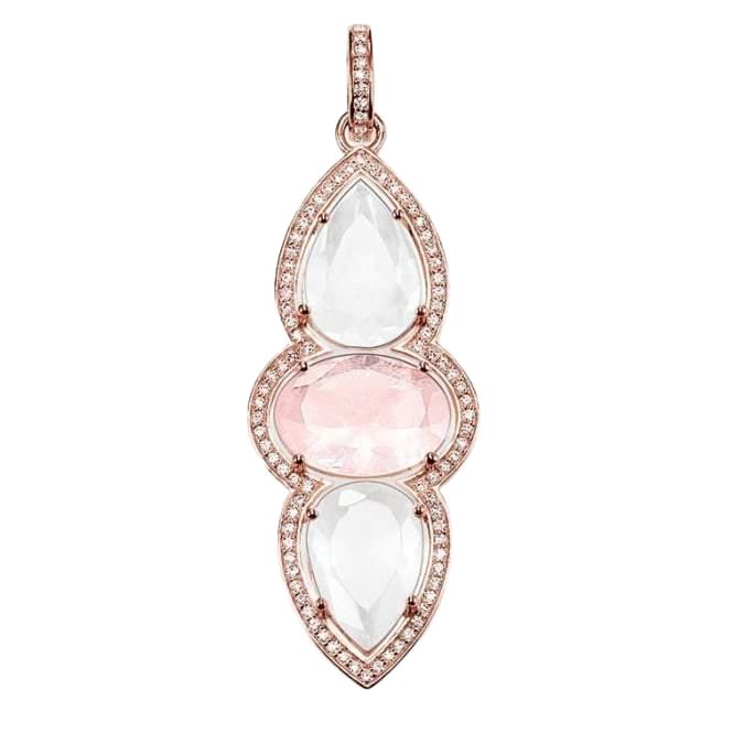 Thomas Sabo Milky & Rose Quartz Maharani Triple Pendant