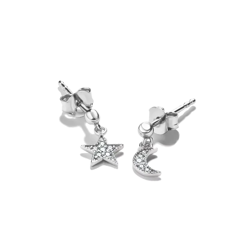THOMAS SABO Moon and Star Zirconia Stud Earrings