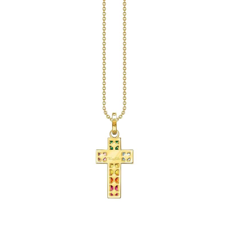 Thomas Sabo Necklace Cross Colourful Stones Gold
