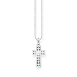 Thomas Sabo Necklace Cross Colourful Stones Silver