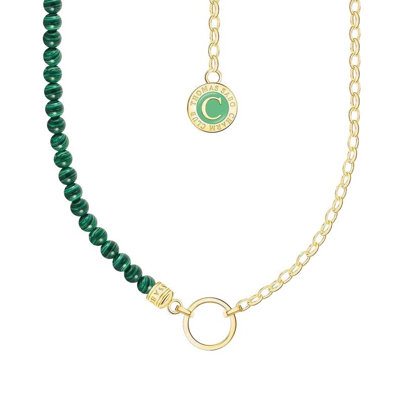 Thomas Sabo Necklace - Green Beads - Yellow-Gold