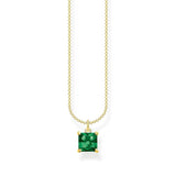 Thomas Sabo Necklace With Green Stone Gold