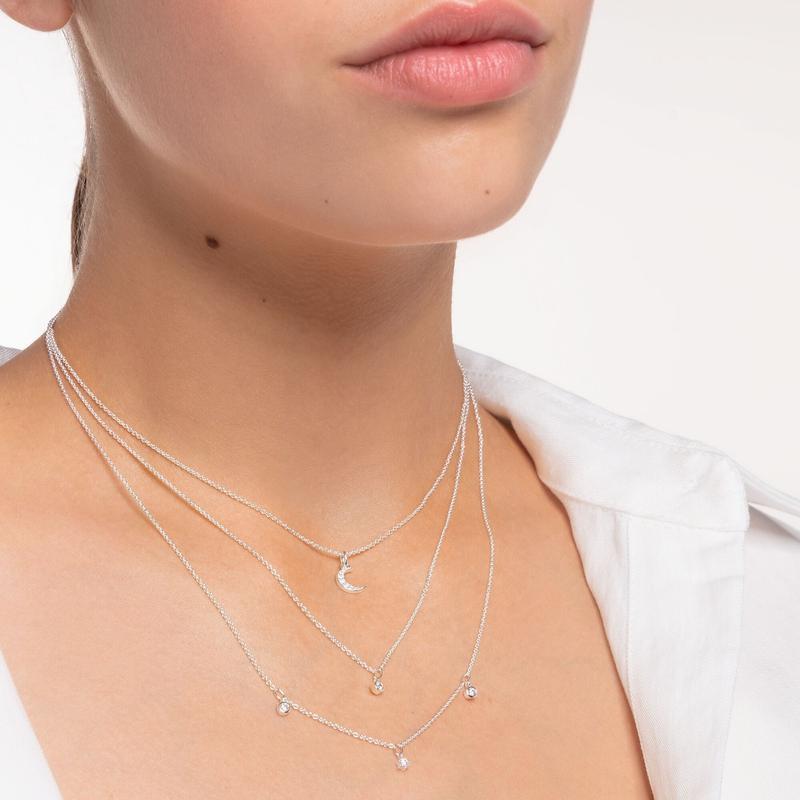 Thomas Sabo Necklace moon pavé silver