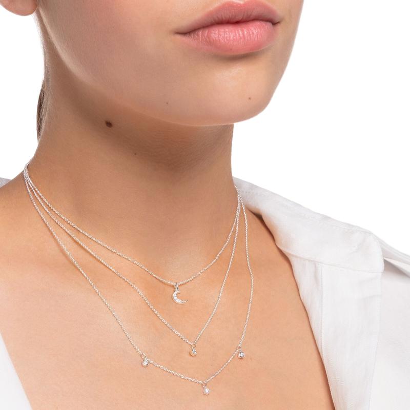 Thomas Sabo Necklace moon pavé silver
