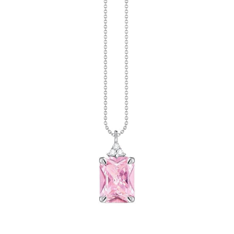 Thomas Sabo Necklace with Pink and White Stones - Silver