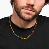 Thomas Sabo Necklace with Tiger's Eye Beads - Silver