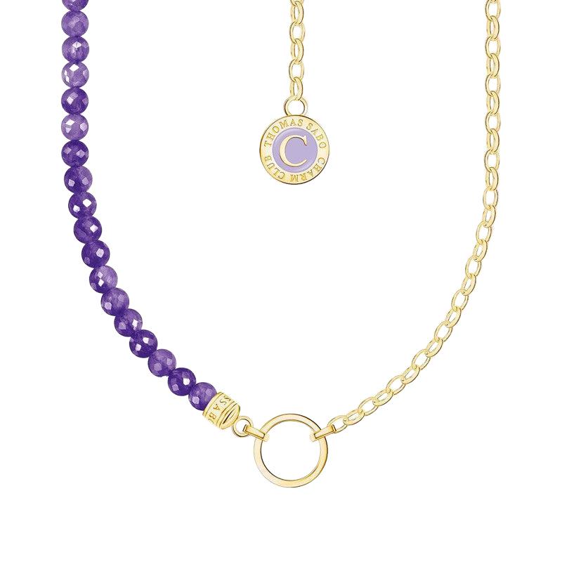 Thomas Sabo Necklace with Violet Beads Yellow-Gold Plated