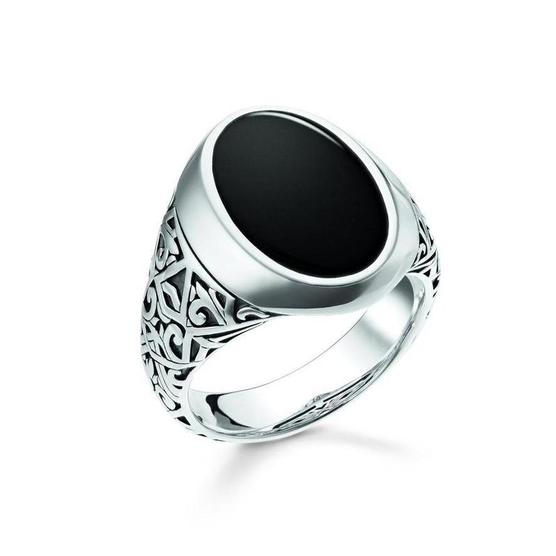 Thomas Sabo Onyx Filigree Signet Ring