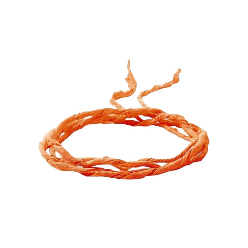 Thomas Sabo Orange Silk Ribbon Charm Necklace