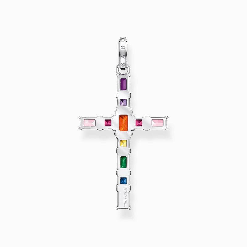 Thomas Sabo Pendant Cross with Colourful Stones - Silver
