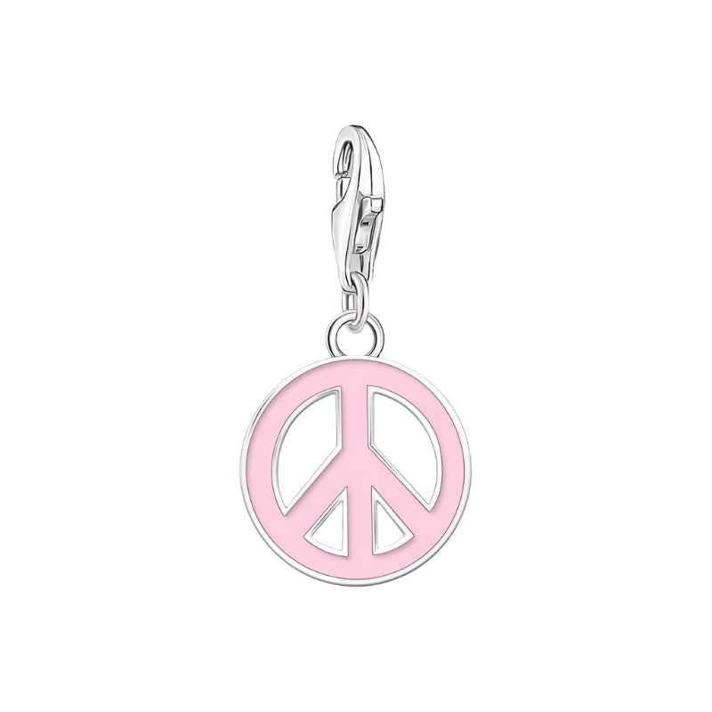 Thomas Sabo Pink Peace Sign Charm
