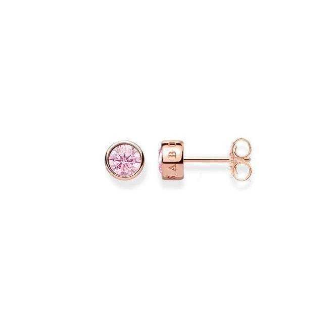 Thomas Sabo Pink Stone Stud Earrings - Pink/Rose Gold