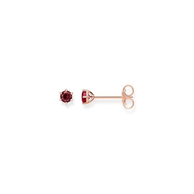 Thomas Sabo Red Stone Rose Gold Ear Studs