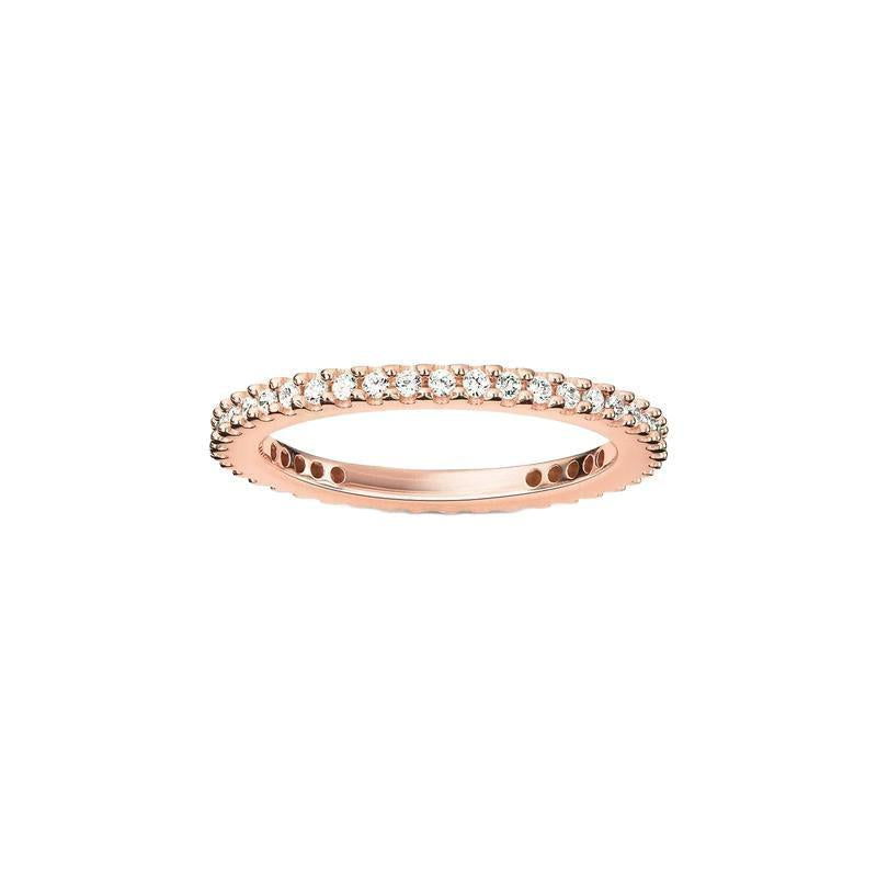 Thomas Sabo delicate midi ring in 18k rose gold plated silver with dazzling white zirconia stones.