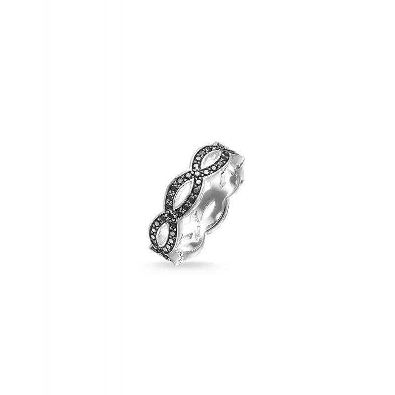 Thomas Sabo Ring Black 925 Sterling Silver/ Zirconia