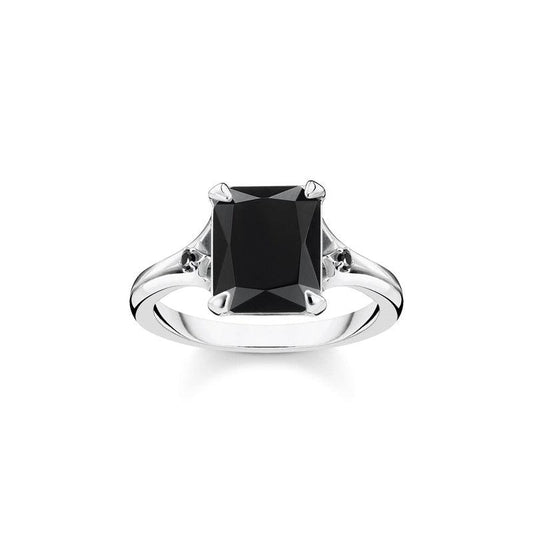 Thomas Sabo Ring - Black Stone - Blackened Silver