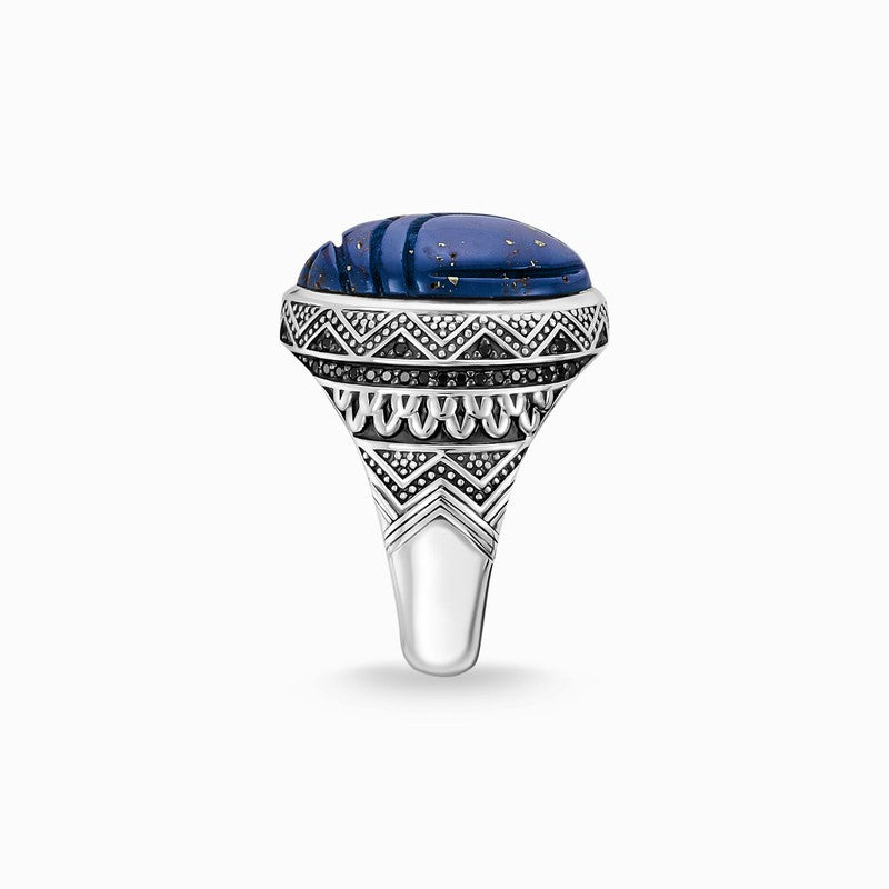 Thomas Sabo Ring - Blue Scarab - Blackened Silver
