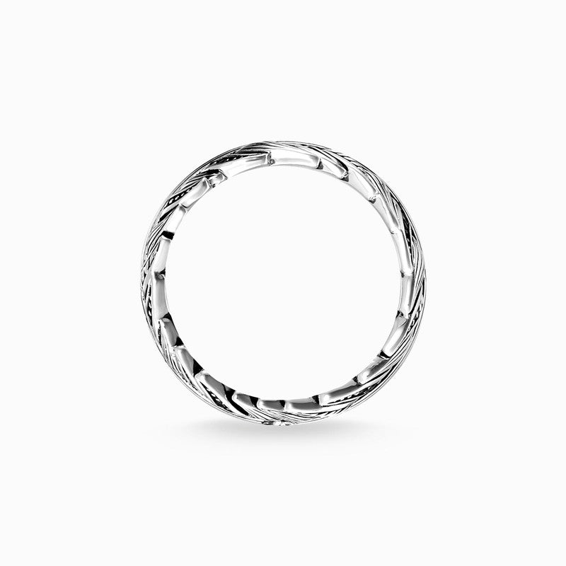 Thomas Sabo Ring - Feather Pave - Blackened Silver