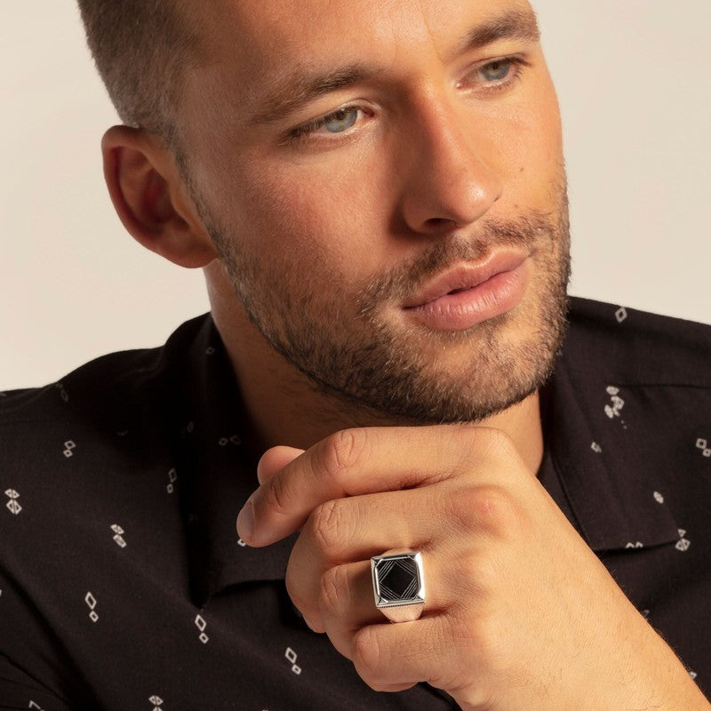 Thomas Sabo Ring - Onyx - Blackened Silver