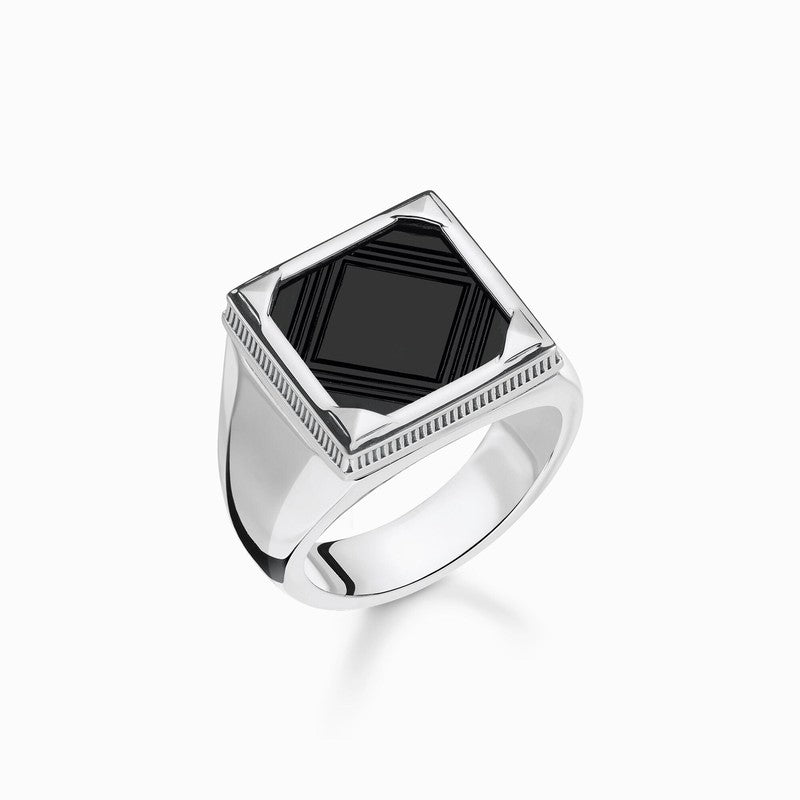Thomas Sabo Ring - Onyx - Blackened Silver