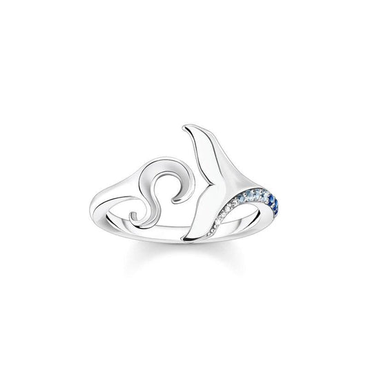 Thomas Sabo Ring - Tail Fin And Waves - Blue Stones
