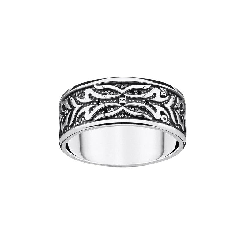 Thomas Sabo Ring - Tiger Patterned - Blackened Silver
