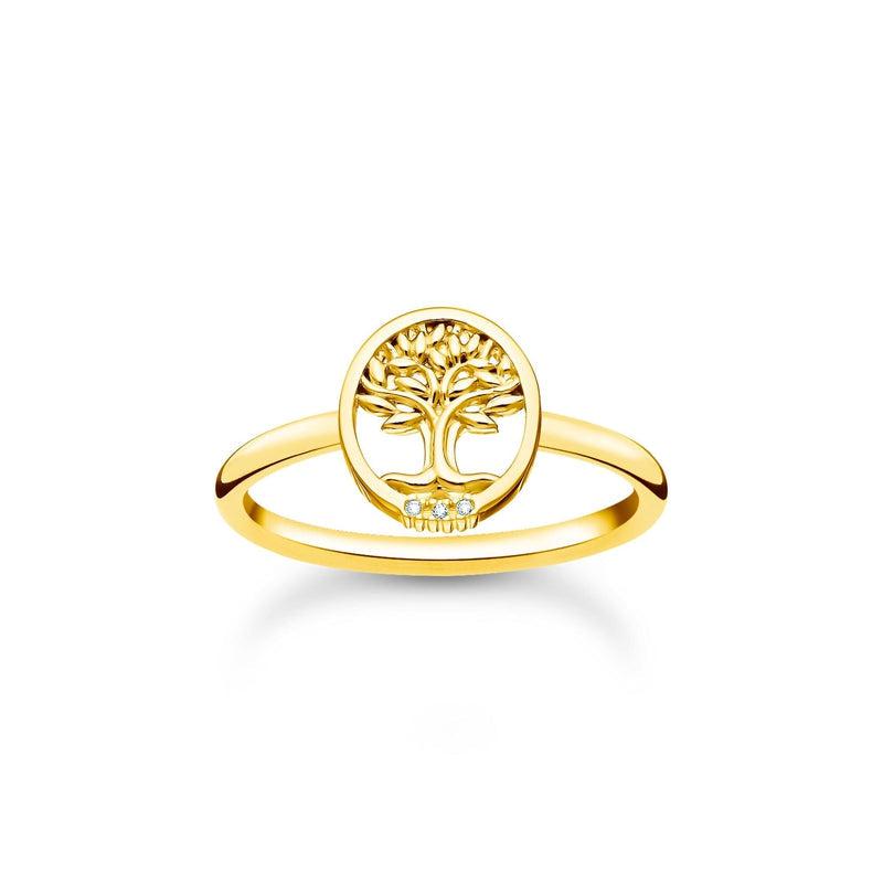 Thomas Sabo Ring Tree of Love with white stones gold