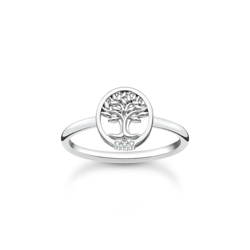 Thomas Sabo Ring Tree of Love with white stones silver