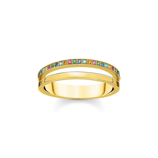 Thomas Sabo Ring double colored stones gold